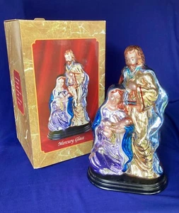 Merkur Glas Heilige Familie Figur 18 Zoll Maria Josef Jesuskind Weihnachten Statue - Bild 1 von 20