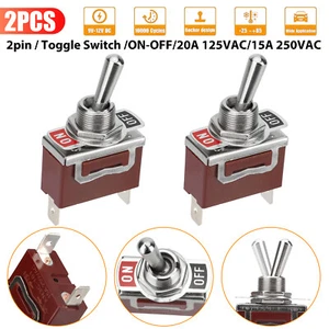 Heavy Duty 20A 125V & 15A 250V Toggle Switch SPST On-Off Amp 2 Terminal Car Boat - Picture 1 of 7