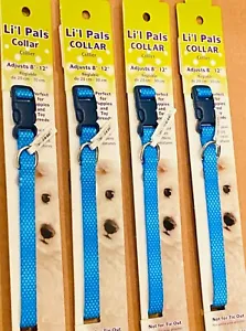 Lil Pals Adjustable Bright Blue Set Small Dog Collar, 4pk. Bundle - Picture 1 of 4