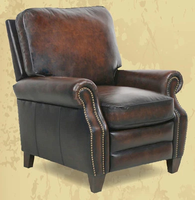 Sillón reclinable Barcalounger Briarwood II genuino de cuero para café Stetson Foto 1 de 4