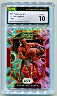 2021 Panini Select UFC Francis Ngannou Scope Prizm #92 CSG 10 GEM MINT POP 1 - Image 1 of 2
