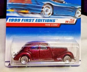 Hot Wheels #649 1936 Cord 1999 First Edition Metalflake Burgundy - Picture 1 of 2