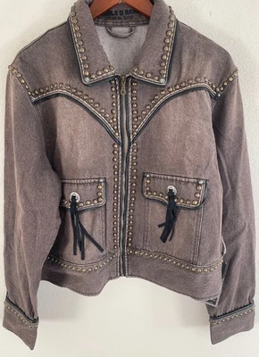 Chaqueta bordada con tachuelas DOUBLE D RANCH "Back in the Saddle": ¡NUEVA CON ETIQUETAS! Talla XL Foto 1 de 4