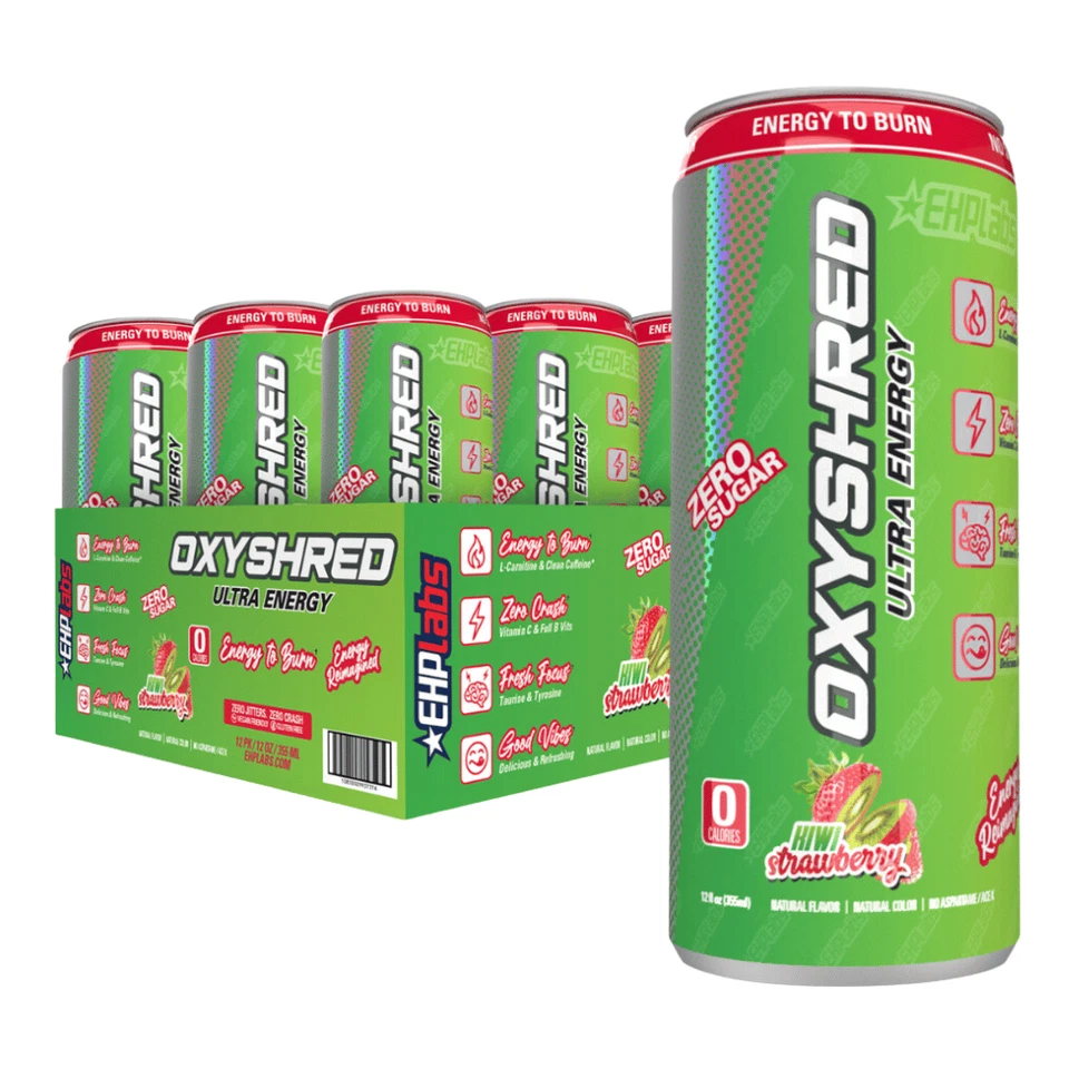 OxyShred Kiwi Strawberry Ultra Energy Drink 12 x 355ml - Out of Date - Image 1 of 1