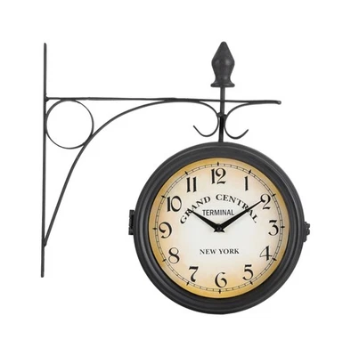 B-WARE Wand Uhr Design Wohnzimmer Retro Quarz Küchenuhr Analog Vintage Bahnhof - Bild 1 von 4