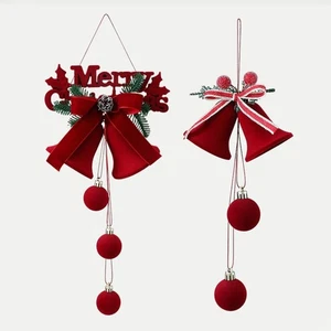 1x Christmas Home Wall Hanging Decor Christmas Bells Window Display Hangings Art - Picture 1 of 22