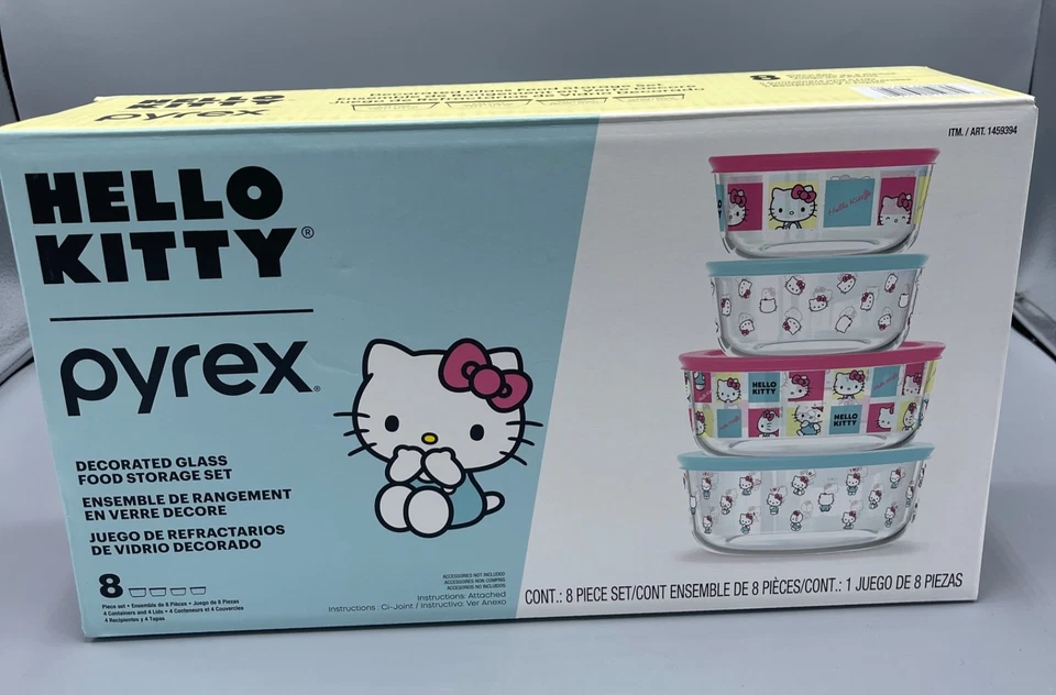 DISNEY STITCH Pyrex 8-Piece Decorated Glass Food Storage Set