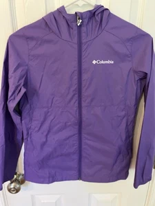 Chaqueta COLUMBIA Niñas M Púrpura Switchback Cremallera Completa Sudadera con Capucha Cortavientos Exterior - Imagen 1 de 7
