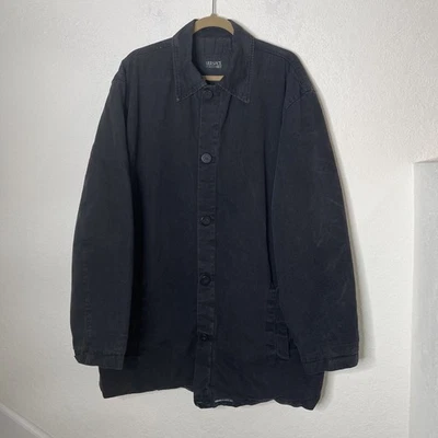 Chaqueta Versace Classic V2 Abotonada Para Hombre XLT Negra Denim Acolchada Forrada ITALIA Foto 1 de 4