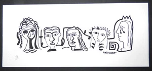 CINCO CARAS La Habana Cuba Serigrafía de RENE PORTOCARRERO de la Galería de Carteles Cubanos - Imagen 1 de 4