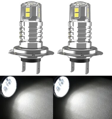 LED 20W H7 White 5000K Two Bulbs Head Light Low Beam Replacement Show Use OE - Image 1 of 4