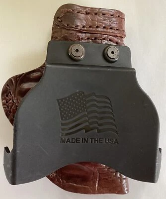 Leather Gun Holster  PADDLE KIMBER SOLO / LASER  BROWN GATOR LEFT   A564 - Image 1 of 2