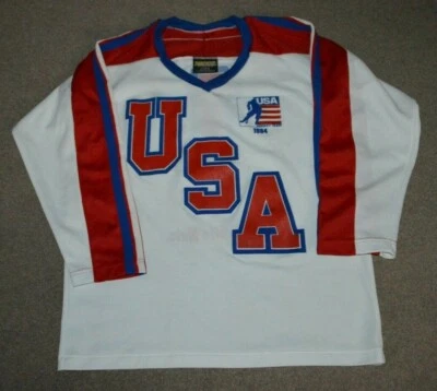 Vtg 1984 Team USA Olympic Hockey Jersey Chock Full O’ Nuts Promo Large - Image 1 of 4