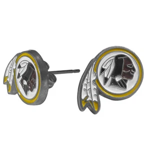 Washington Redskins Logo Stud Earrings (NFL Football Jewelry) - Picture 1 of 3