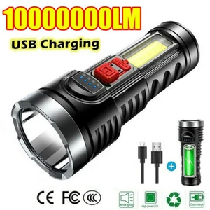 Super Bright 10000000LM Torch Led Flashlight USB Rechargeable Tactical light - Picture 1 of 12