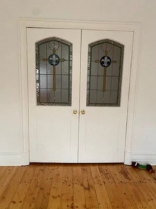 Edwardian Leadlight French Doors 1675mm wide x 2220mm high, 7c - Picture 1 of 7