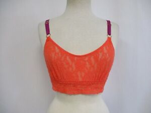 HANKY PANKY Women's Orange Lace Fuchsia Adjustable Contrast Straps Crop Cami -32