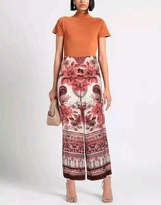 D. Exterior Casual Floral Pant Pink Butterfly NWT $269 Size 44 Au 12 Can Fit 10 - Picture 1 of 8