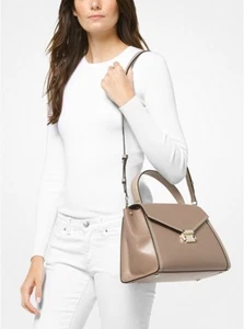 Michael Kors Whitney Large Leather Colorblock Satchel/Shoulder Bag. Truffle Oat - Picture 1 of 12