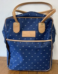 Vintage Royal Viking Line Rare Blue Canvas & Leather Tote Bag - Picture 1 of 4