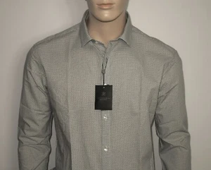 $118 John Varvatos Button Down Dress Shirt Black/White 17 Neck 32/33 Sleeve  - Picture 1 of 10