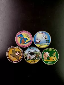 2004 Complete Set Of Colorized State Quarters - Picture 1 of 1