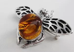 Baltic Amber Brooch "FLY" - Picture 1 of 1