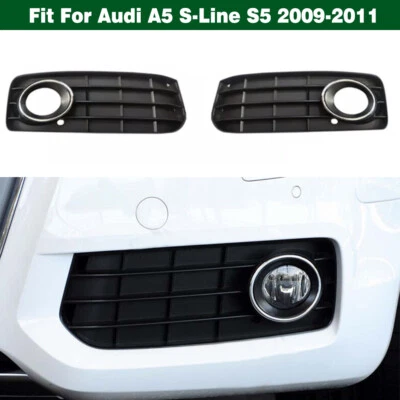 Par de bisel de cubierta de luz antiniebla para parachoques delantero para Audi A5 S-Line S5 2009-2011 Foto 1 de 4