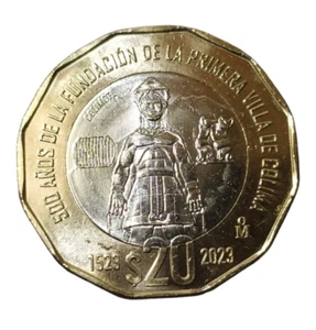 NUEVA MONEDA $20 Pesos 500 años de la fundación de la primera Villa de Colima - Picture 1 of 2