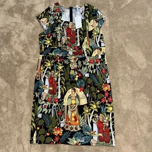 GRACE KARIN Women's Frida Kahlo Print Sheath Dress Pinup Retro Art To Wear 2XL - Picture 1 of 11