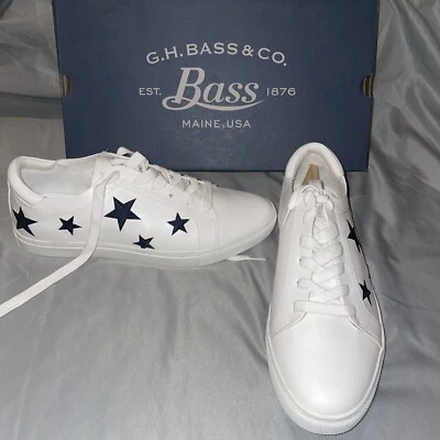 NUEVO Mujer G.H. Zapatillas Bass & Co Starla blancas con estrellas azules talla 9,5 Foto 1 de 4