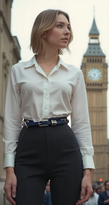 Women Blue Skinny Braided Band Pretty Fashion Belt Silver Metal Hook Buckle M - Image 1 of 4