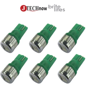 Jtech 6x T10 Green 6 SMD 3W Super Bright 194 168 2825 W5W Car LED Light Bulb - Picture 1 of 3