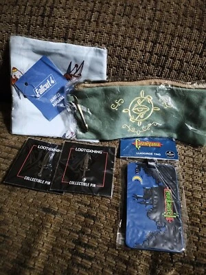 Loot Crate Merchandise Lot Fallout Castlevania Elder scrolls Pin Pouch Bandana - Image 1 of 4