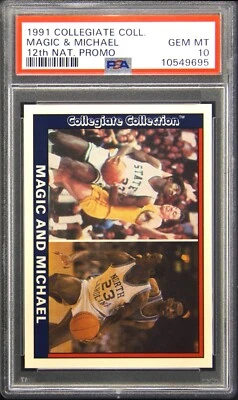 1991 Collegiate Collection 12th Nat. Promo Magic- Michael Jordan PSA 10 New Slab - Image 1 of 2
