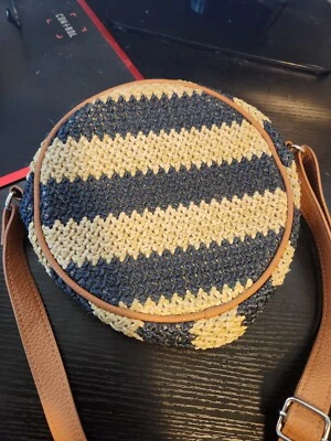 Bolso Bandolera Thirty-One Jewell Roundabout Azul Marino Rayas Nuevo sin Etiquetas Foto 1 de 2