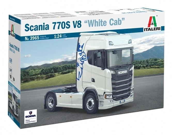 ITALERI 1 24 KIT CAMION SCANIA 770 S V8 WHITE CAB DECALS 2 VERSIONI ART 3965