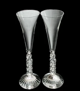 Set of 2 Cristal d'Arques Millennium 10.25” Crystal Champagne Flutes Glasses EUC - Picture 1 of 10