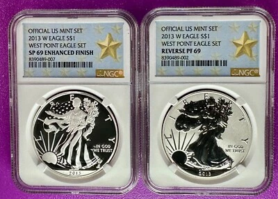 2013 W $1 Westpoint American Eagle Set NGC Reverse PF69/SP69 Enh ASE (002) - Image 1 of 2