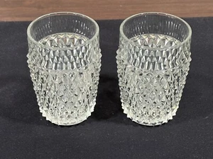2 Indiana Diamond Point 15 oz. Tumblers Clear Vintage Iced Tea Glasses 5 3/4" - Picture 1 of 3