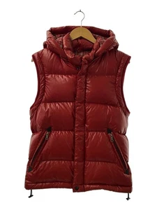 Burberry Black Label Men's Down Vest Red Nylon Size L Plain #EK BIA - Picture 1 of 9