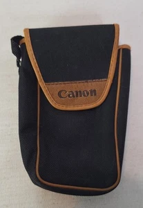 Vintage Canon Black Brown Vinyl Belt Loop Carrying Case for Compact Camera Japan - Picture 1 of 5