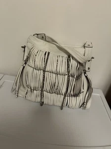 B Makovsky White Leather Handbag - Picture 1 of 3