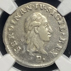 ITALY 1798 Naples & Sicily 1Car 1 Carlino SILVER Rare Medieval Coin Sharp NGC XF - Picture 1 of 5
