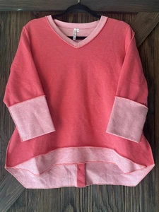 Lulu B (bunte bequeme Kleidung) 3/4 Arm Tunika - Oversize - Größe S - Koralle - Bild 1 von 8