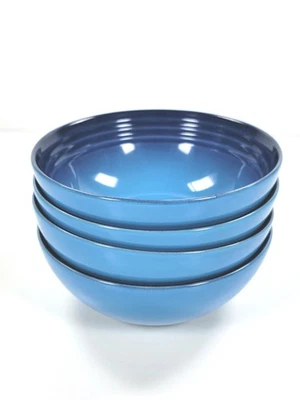 Le Creuset Stoneware Vancouver Cereal Bowls 6" / 22oz ~ AZURE Blue ~ Set of 4 - Image 1 of 4