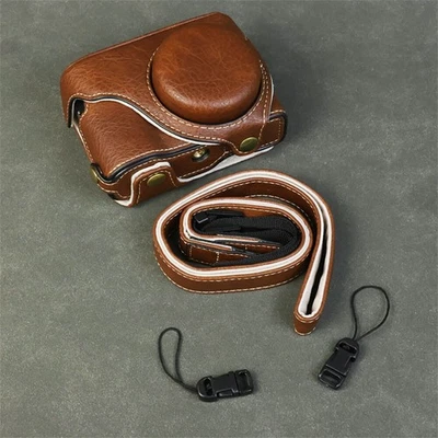 PU Leather Camera Bag Pouch Case Cover With Strap for Panasonic Lumix ZS99 TZ99 - Image 1 of 4
