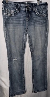 Vigoss Women’s 9/10 The Chelsea Slim Bootcut Jeans Embellished Pockets - Image 1 of 4