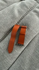 HERMES Leather Orange Band for Apple Watch Stylish Durable Accessory - Photo 1/2