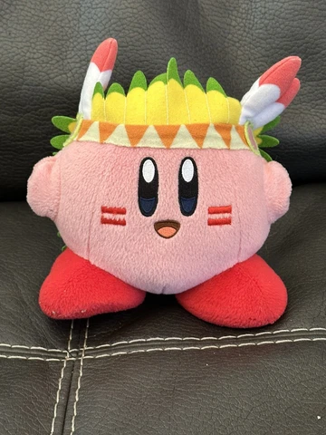 Kirby Adventures Nintendo All Star Native American Indian Chief Plush Toy 6" EUC Cover